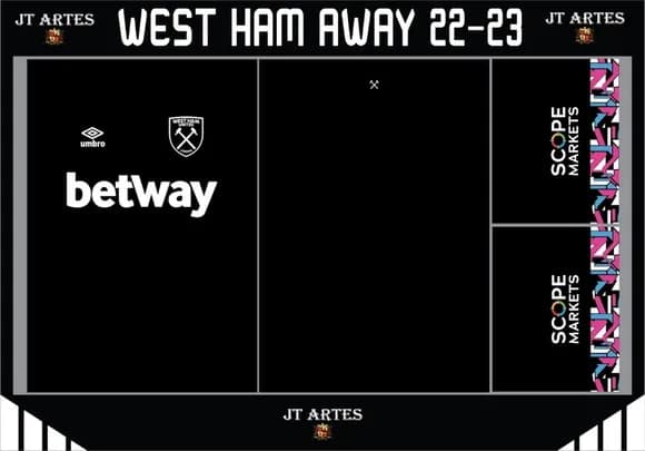 Vetor Camisa do West Ham Away 22-23