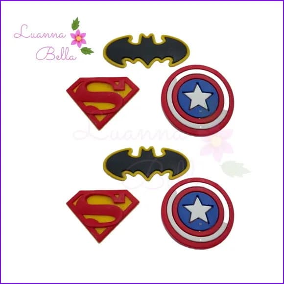 Apliques Emblemas Super Heróis Emborrachados Pct C/6unidades