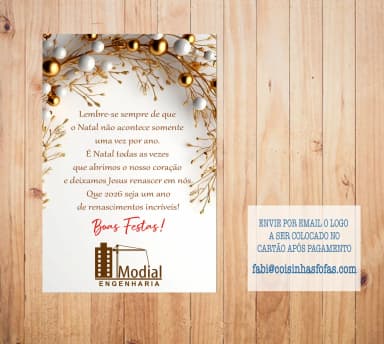 Cartão de Natal personalizado com logo empresa