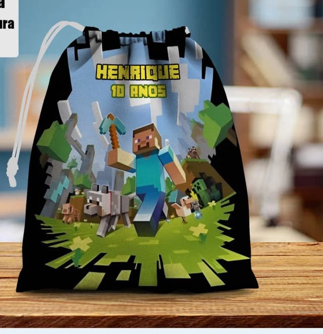 Saquinho Supresa para lembrancinhas  Minecraft