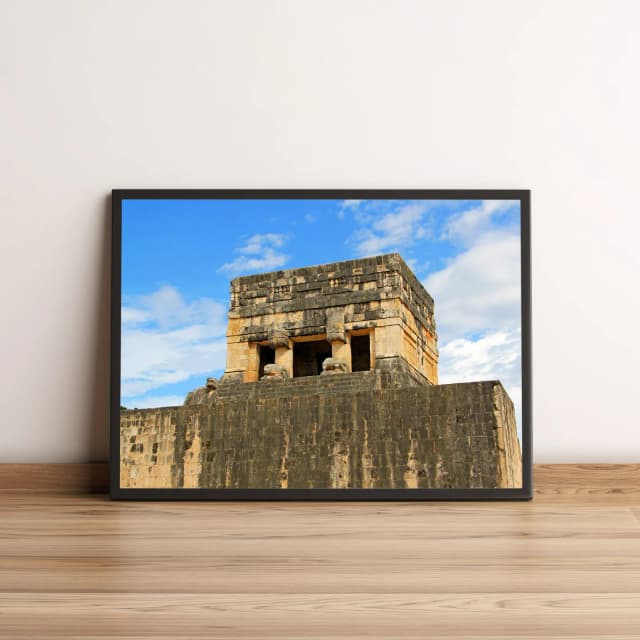 Quadro Decorativo com Ruínas Maias em Pedra Antiga 1981