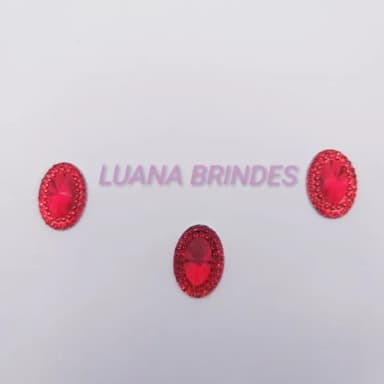 Chaton Vermelho Oval - 13mm x 18mm - pct c/50 unidades