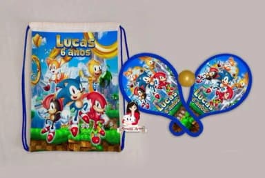 Mochila Ping Pong Tema Sonic