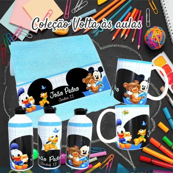 Kit Toalhinha com Garrafa Personalizada