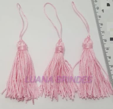 Pingente Tassel de Seda 6cm Rosa Bebê Pct 10 Unidades