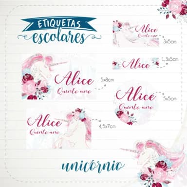 60 Etiquetas Escolares Personalizadas Prova D'agua