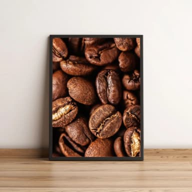 Quadro Decorativo com Grãos de Café Torrados Marrons 2139