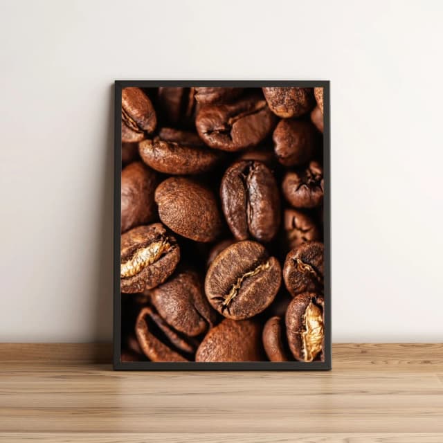 Quadro Decorativo com Grãos de Café Torrados Marrons 2139