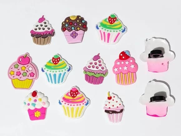 Ponteira P/lápis Cupcakes Variados Pacote com 10 Unidades