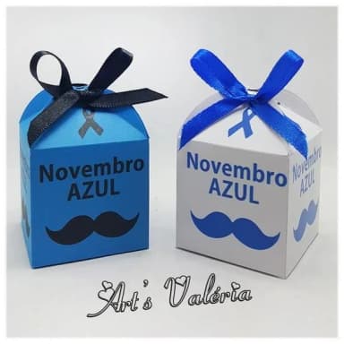Caixinha Novembro Azul - 7cm