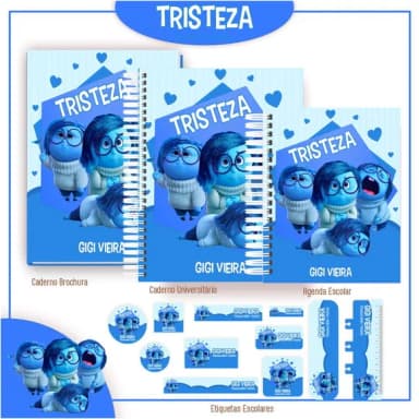 Caderno + Etiquetas + Tag Personalizada + Lápis