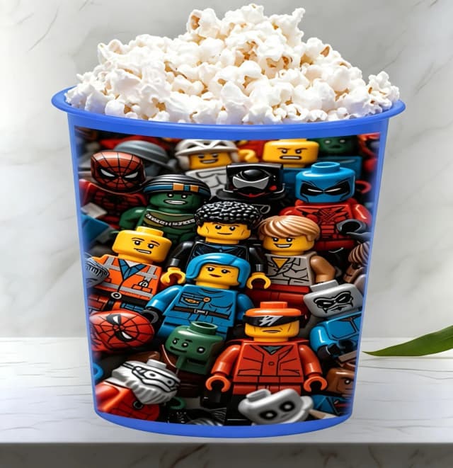 Balde de Pipoca Personalizada para lembrancinhas da Lego