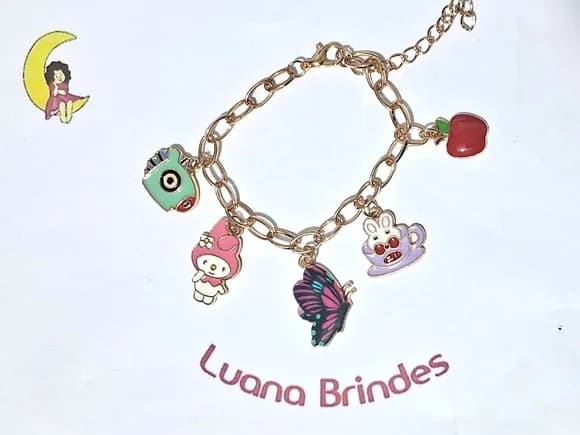 Pulseira Infantil Personagens Metal 21cm Pacote com 1 Peça