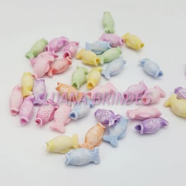 Peixinhos Coloridos - 1,5mm x 8mm - Pacote com 100 Unidades
