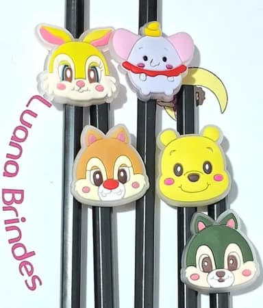 Lápis com Ponteira Ursinho Pooh Fluorescente 5 Peças