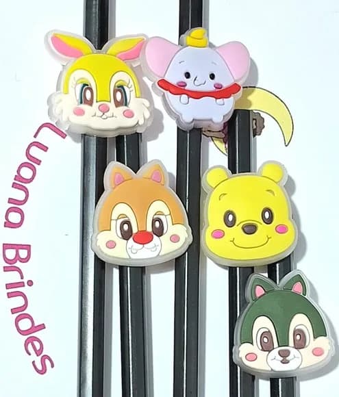 Lápis com Ponteira Ursinho Pooh Fluorescente 5 Peças