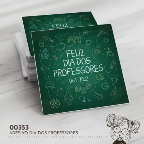 Adesivo Quadrado Dia dos Professores - 00353