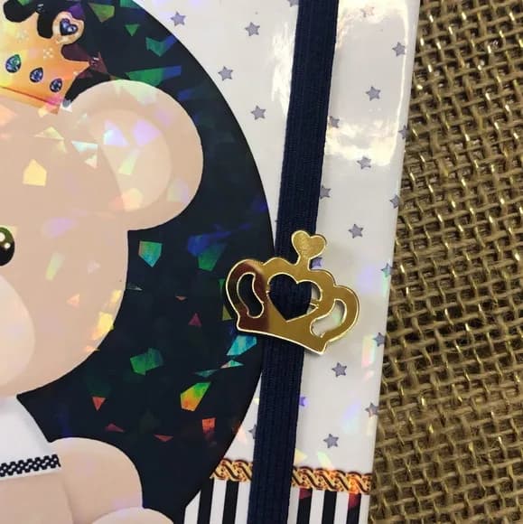 Caderneta de Saúde Personalizada Urso Príncipe Azul Marinho