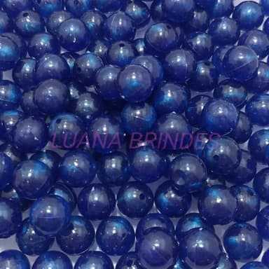 Pérola ABS Irisada Azul Marinho - 12mm - pct c/100 unidades
