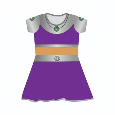 Vestido Infantil Fantasia Heroína Roxo com Pedras Verdes