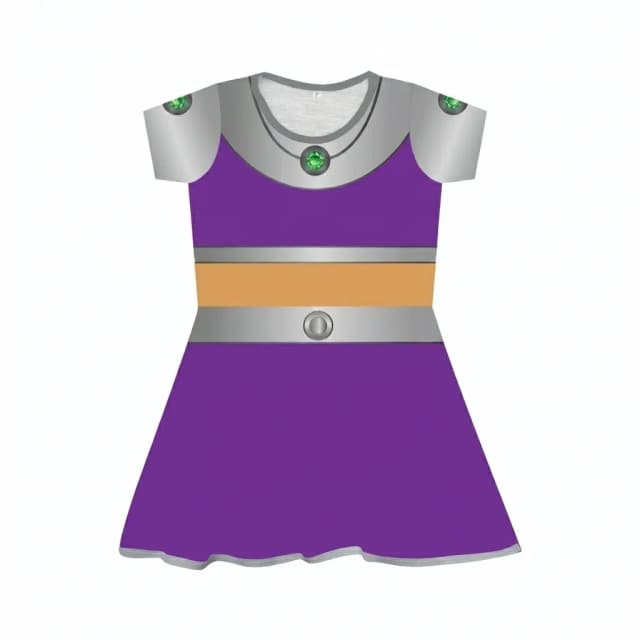Vestido Infantil Fantasia Heroína Roxo com Pedras Verdes