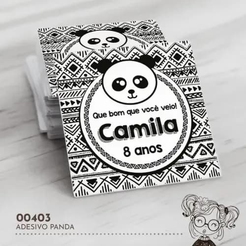 Adesivo Quadrado Panda - 00403