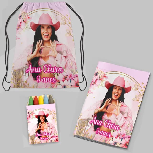 Kit Lembrancinhas Mochila e Revista de Colorir da Ana Castela