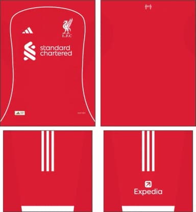 Arte Vetor Camisa Liverpool Local 2025-2026