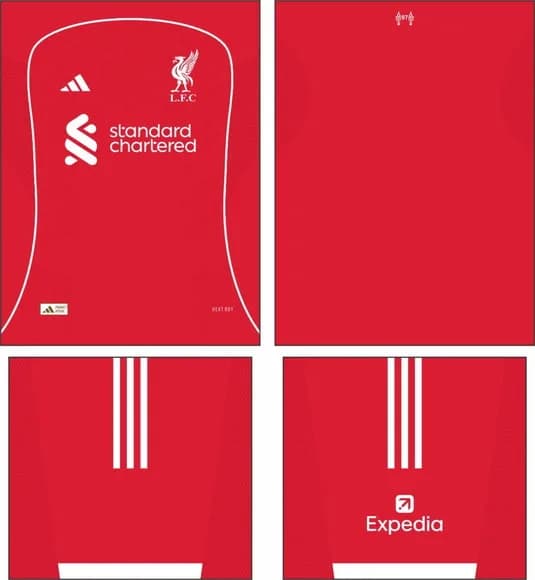 Arte Vetor Camisa Liverpool Local 2025-2026