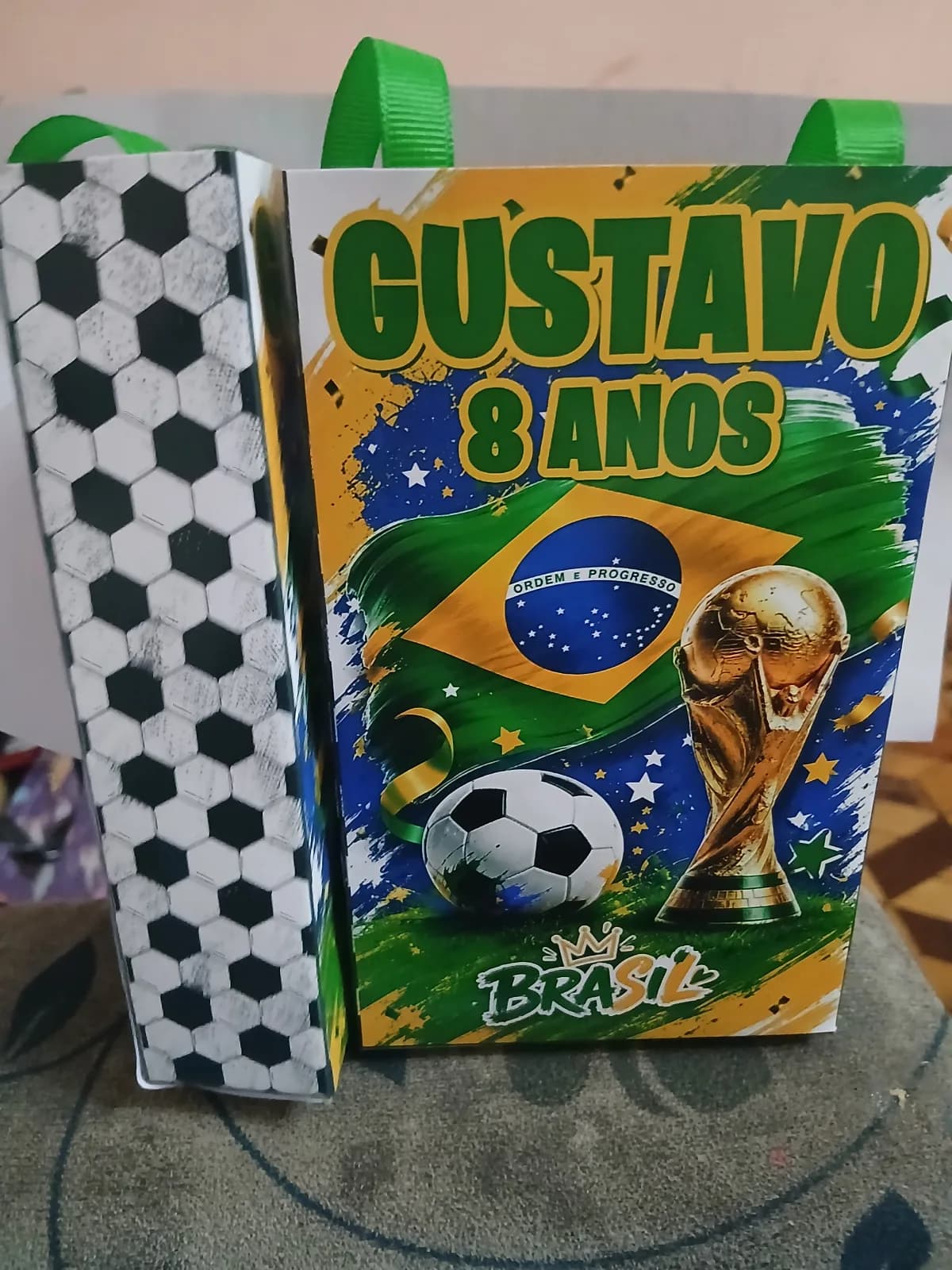 Sacolinha personalizada para lembrancinha Brasil Copa do mundo