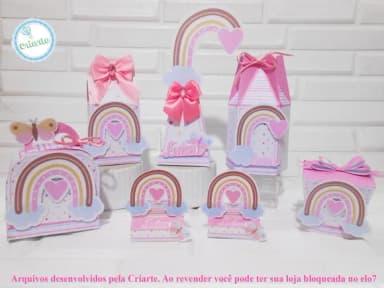Kit 60 Lembrancinhas - Arco Iris