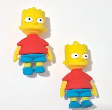 Pingente Bart Simpson Emborrachado Pacote com 2 Unidades