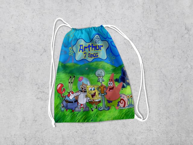 Mochilinha Personalizada para lembrancinhas Bob Esponja
