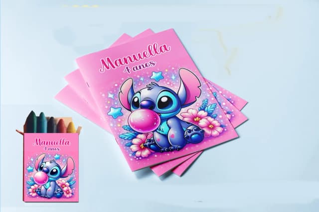 Revista para colorir  com Giz de cera Sticth