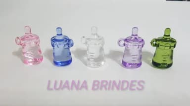 Mamadeira Pingente Colorido Acrílico Pct com 6 Unidades