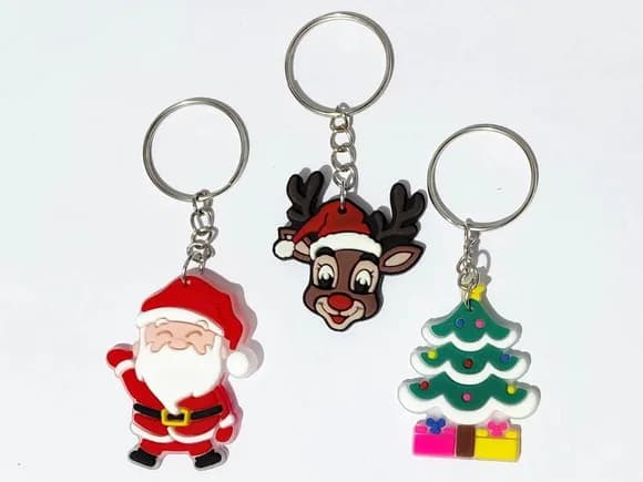 Chaveiro Natal Emborrachado Pacote com 6 Unidades