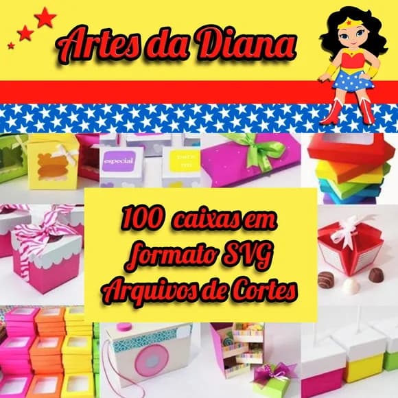 Arquivo de Corte - 100 Caixas em Formato Svg. - Cód. 81