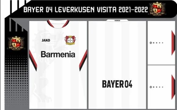 Vetor Da Camisa Bayer 04 Leverkusen Visita 2021-2022