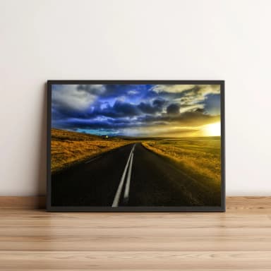 Quadro com Estrada Infinita e Horizonte Dourado 29