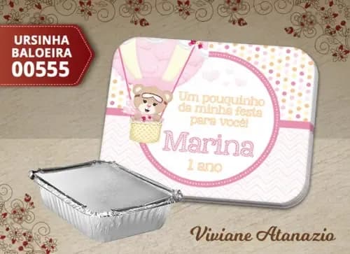Adesivo Marmitinha Ursinha Baloeira - 00555