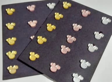 Mini Apliques Minnie Acrílico Espelhado - 2 Cartela