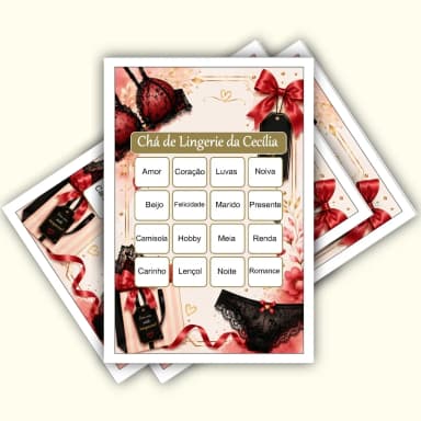 Bingo Chá de Lingerie PDF Para Imprimir