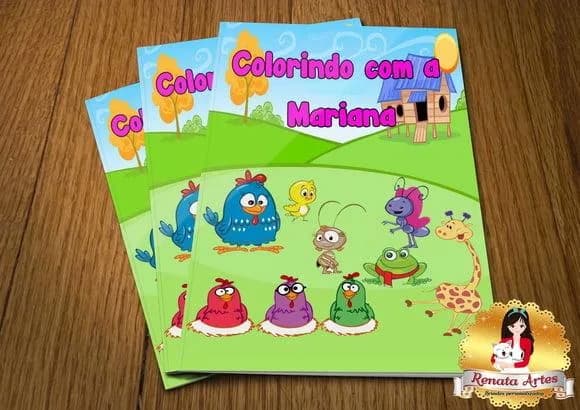 Revista de Colorir C/giz Galinha Pintadinha