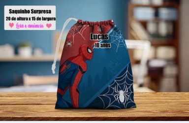 Saquinho Supresa para lembrancinhas do Homem Aranha
