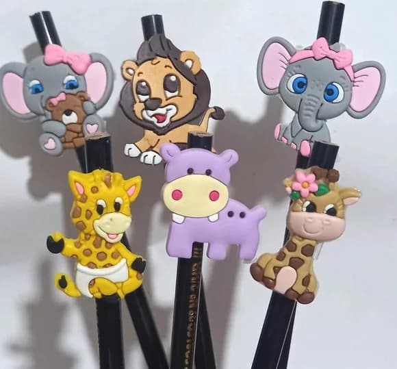 Lápis C/ponteira Safari Baby Variados - 6 Unidades