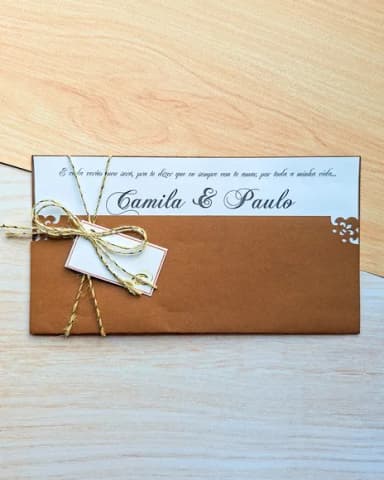 Convite de Casamento Marrom