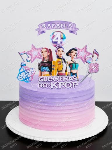 ARQUIVO DE CORTE TOPO DE BOLO GUERREIRAS DO K-POP