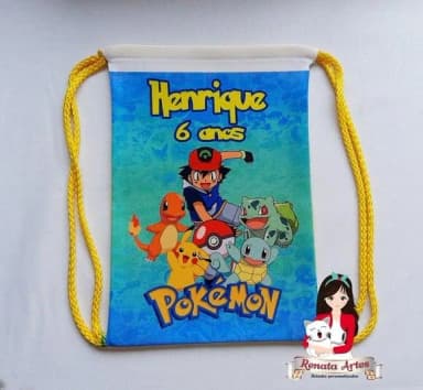 Mochila de Tecido Personalizada Pokémon