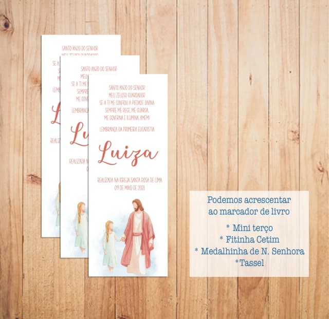 Lembrança Primeira Comunhão - Marcador Livro (15 un)