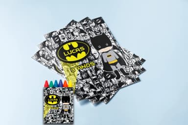 Revista de Colorir com Giz de cera Personalizada do Batman Cute
